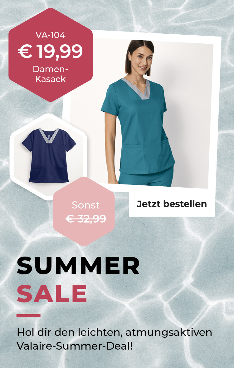 Dunkelhaarige Frau in weißem T-Shirt und dunkeltürkiser Hose die für das Valaire Produkte Damen Komfortbund-Hose VA-107 zum Knnenlernpreis wirbt